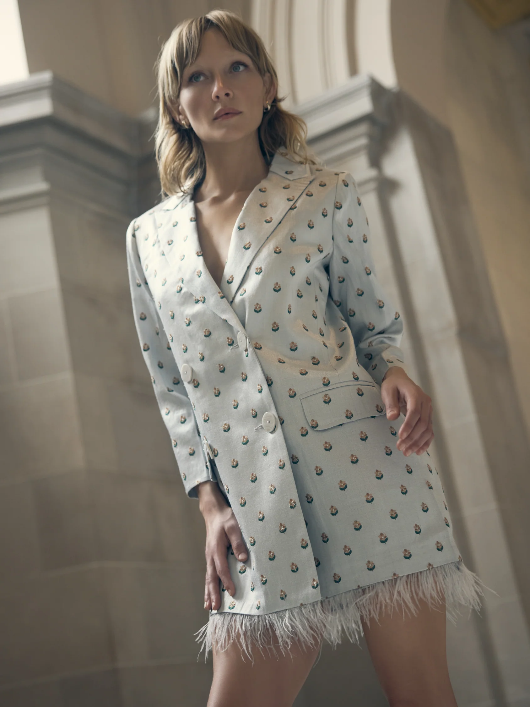 Alex Embroidered Blazer Dress - Image 7