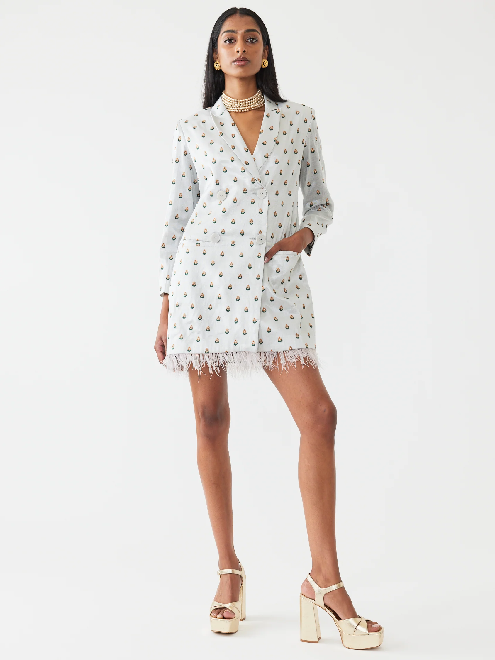 Alex Embroidered Blazer Dress - Image 9