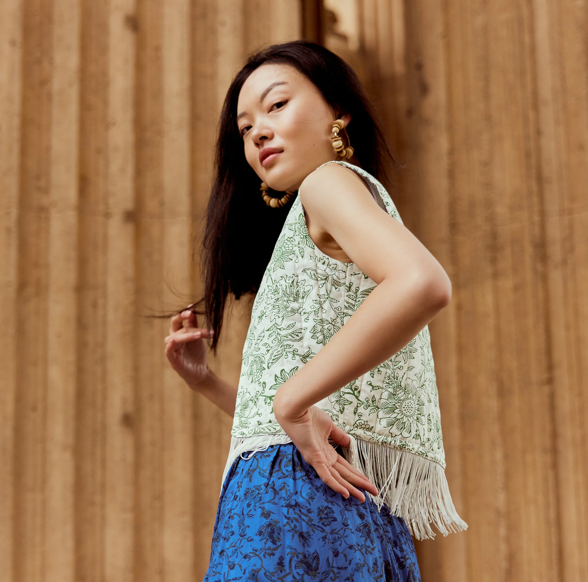 Ashlee Reversible Quilted Vest With Fringe - Image 4