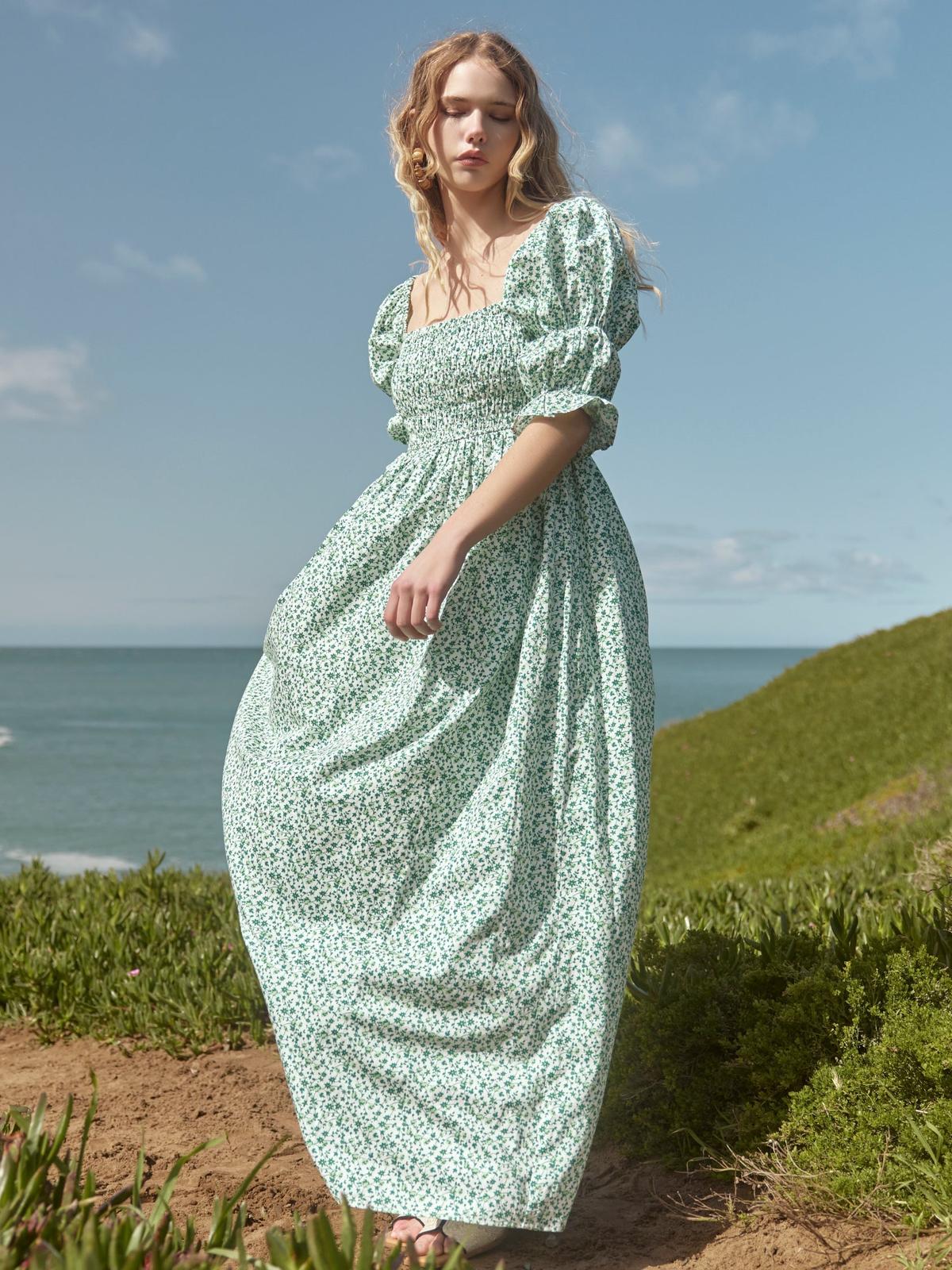 Audra Dress - Ivory/Grassy Knoll Ditsy Floral - Image 5