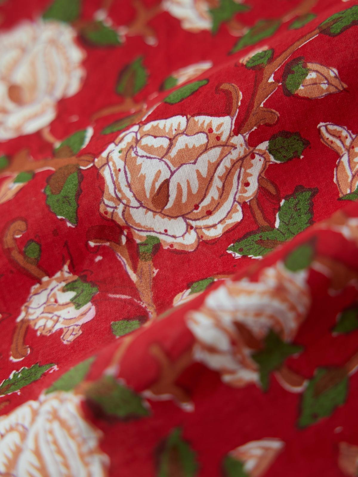 Casey Puff Sleeve Top - Scarlet/Ivory Rose Floral - Image 6