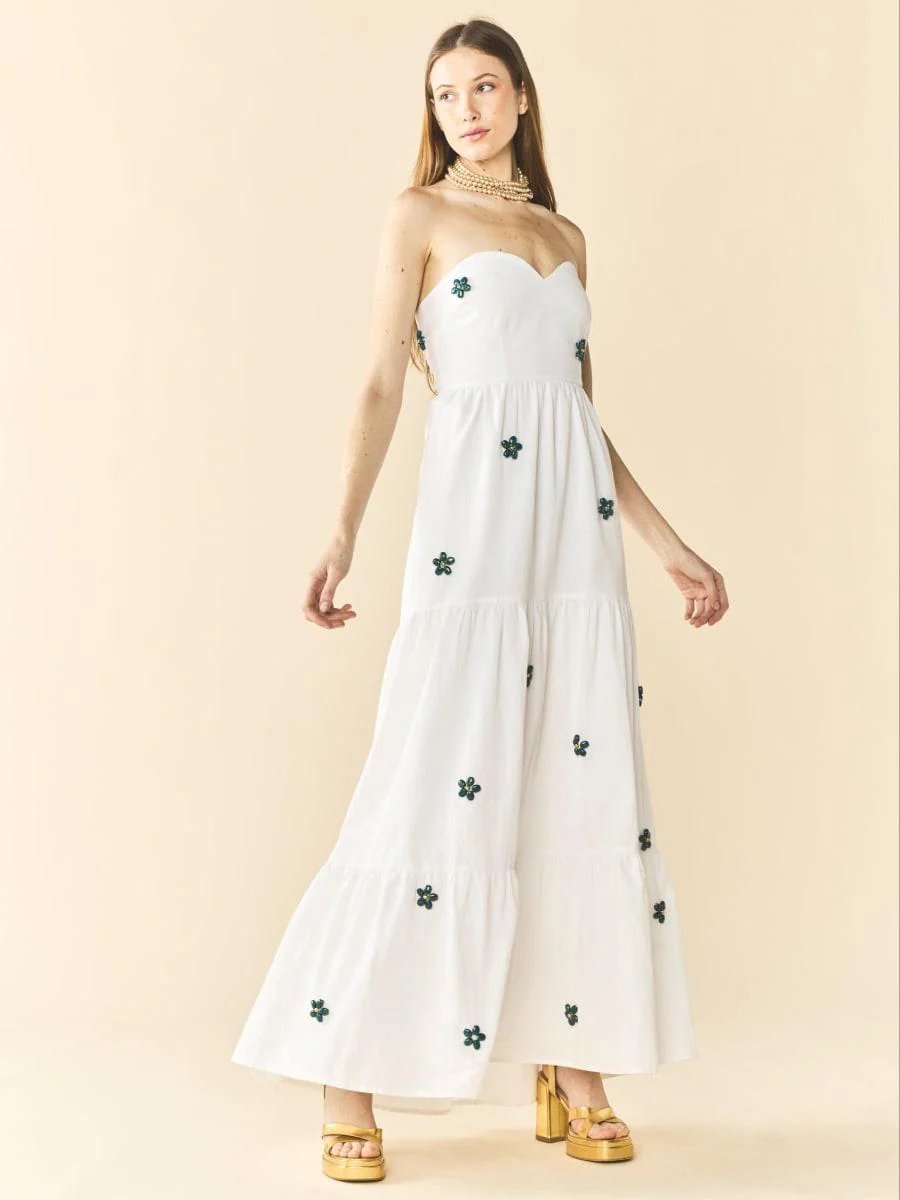 Days Gown - White With Painted Beads - Image 2