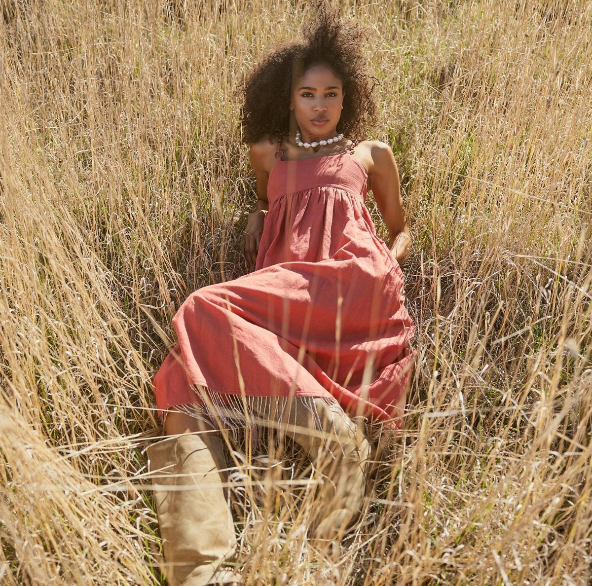 Gavin Beaded Fringe Midi Dress - Rhubarb - Image 3