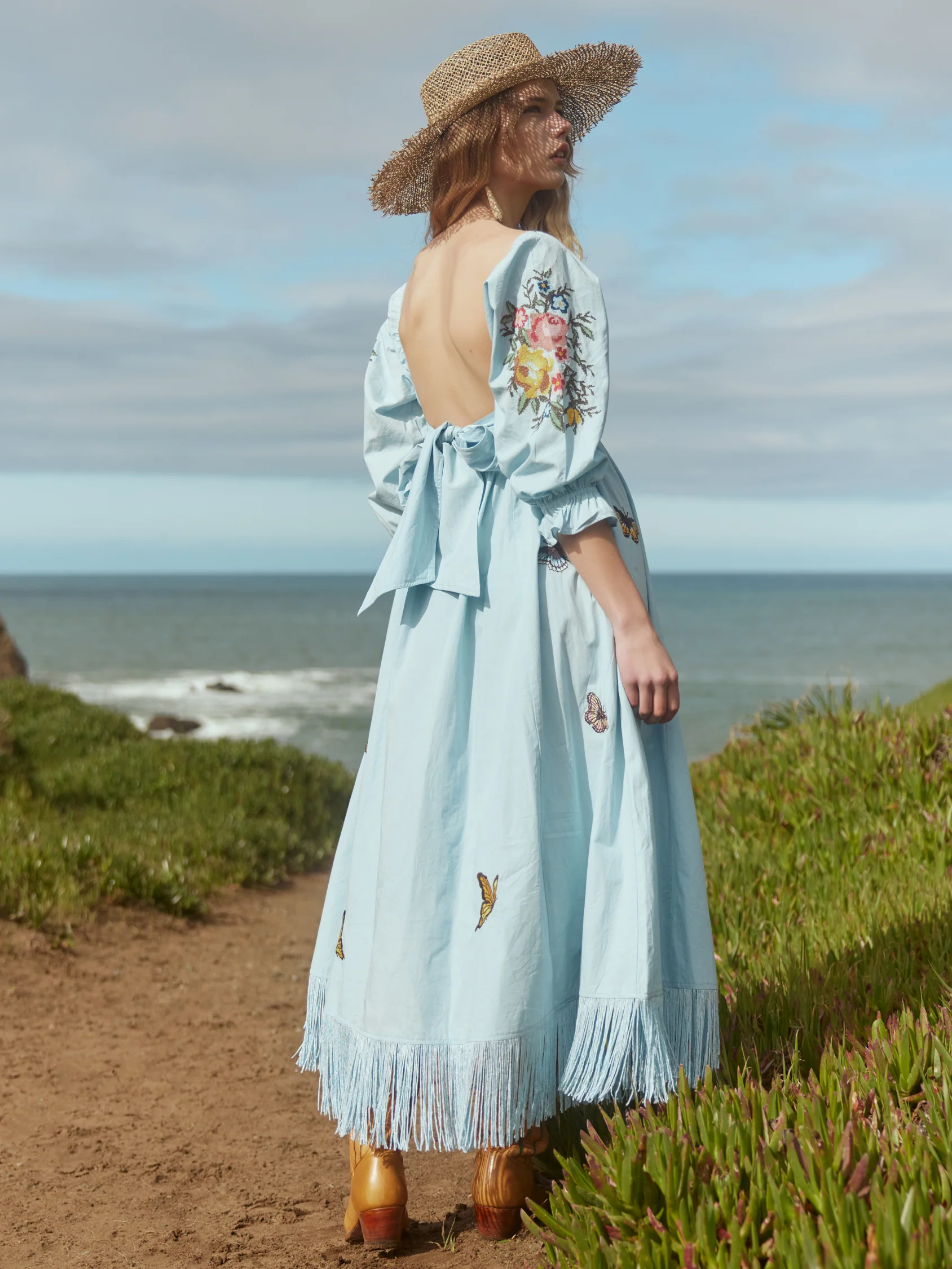 Jocelyn Puff Sleeve Fringe Dress - Image 4