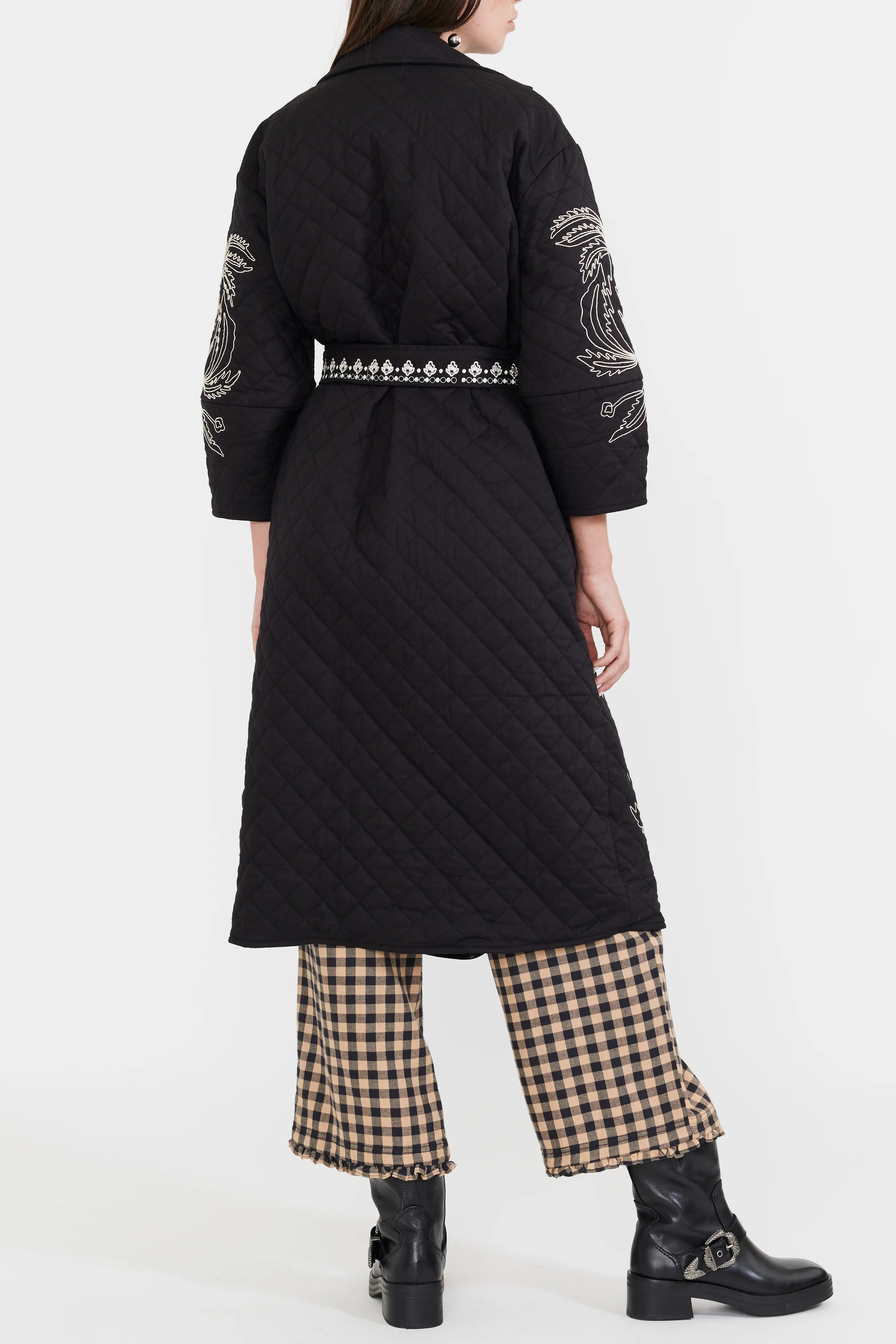 Palak Embroidered Quilted Wrap Jacket - Image 9